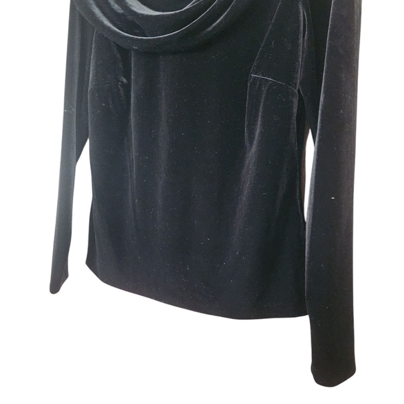 Alex Evenings Portrait Collar Velvet Stretch Blouse With Brooch - Picture 4 of 12